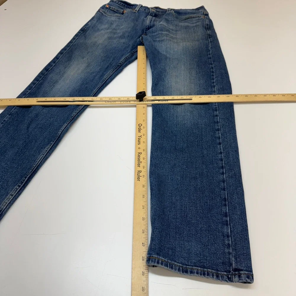Levis Jeans Mens 33x30 Blue 505 Regular Fit Straight Leg Denim Indie Grunge
